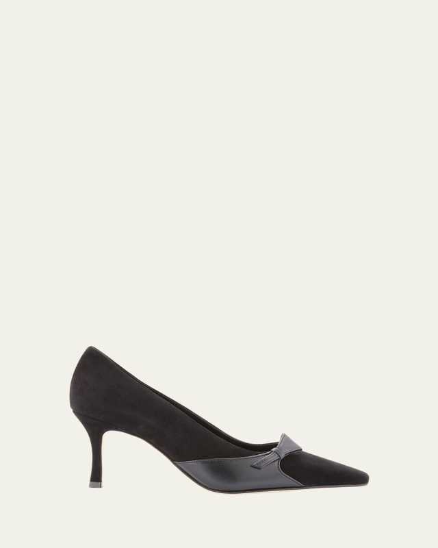 Morcou 70mm Mixed Leather Pumps